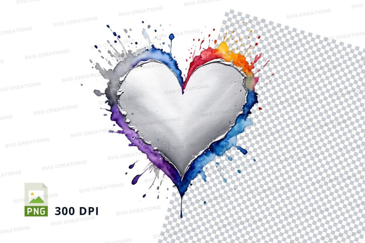 Colorful heart splash