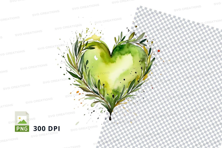Green heart with leaves