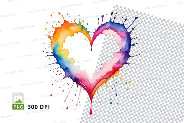 Rainbow heart splash