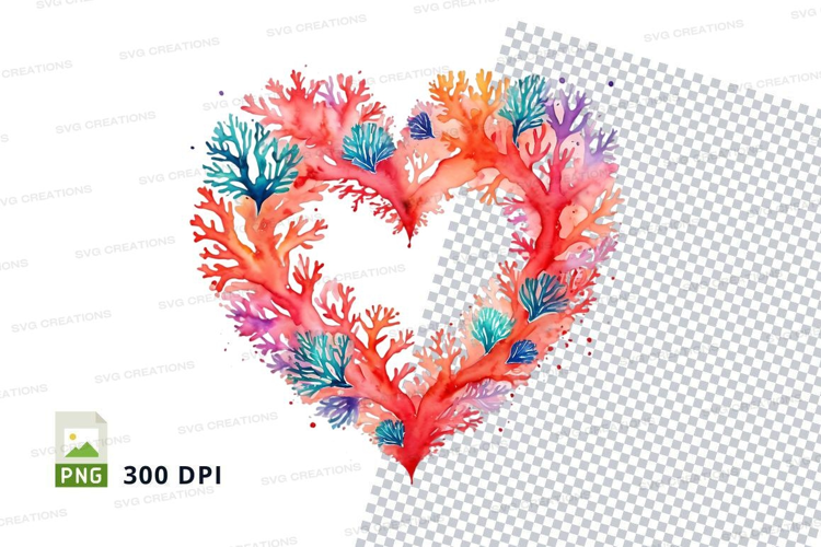 Colorful coral heart