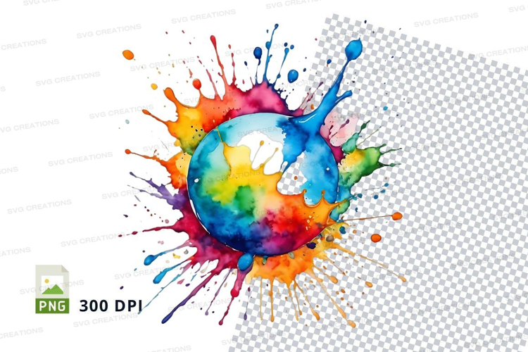 Colorful earth globe splash