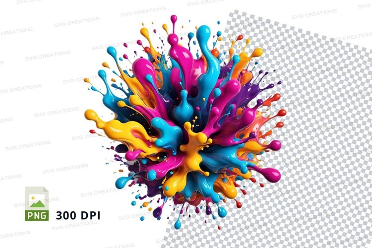 Colorful paint explosion example image 1