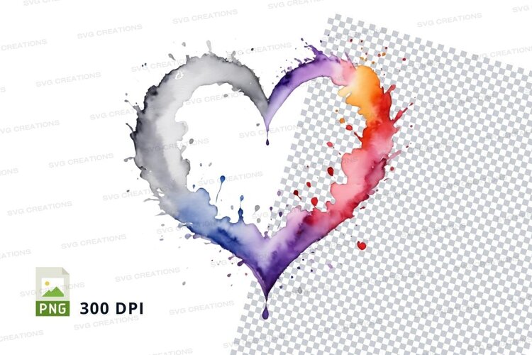 Colorful heart splash example image 1