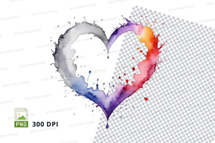 Colorful heart splash