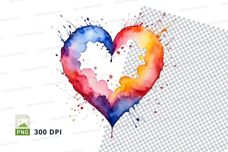 Colorful heart splash