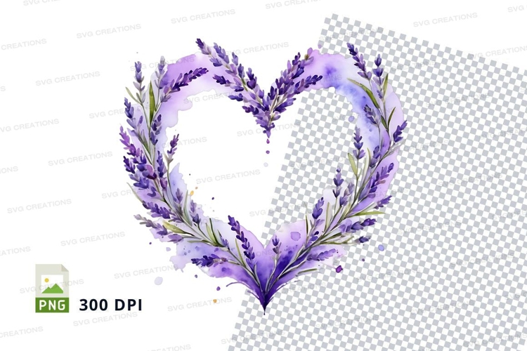 Purple lavender heart wreath