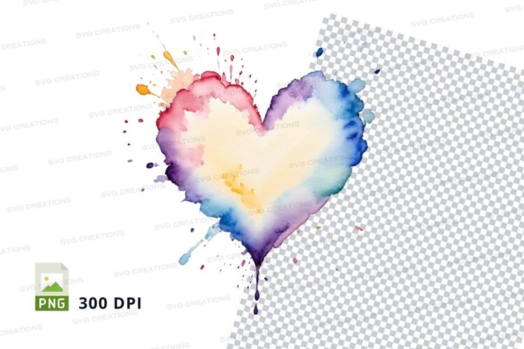 Watercolor heart example image 1