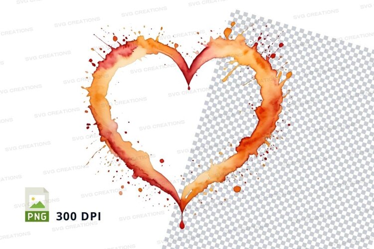 Heart shaped paint splash example image 1