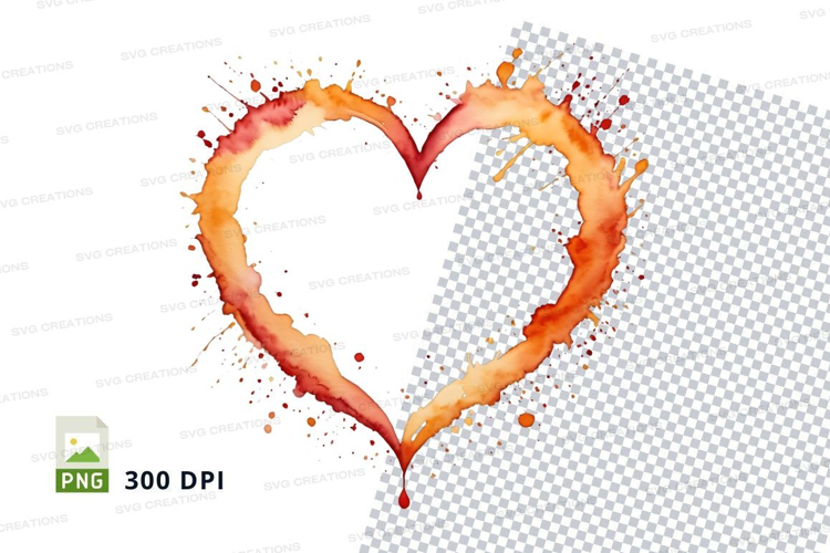 Heart shaped paint splash