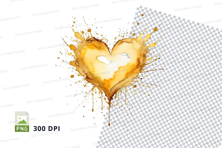 Golden heart splash