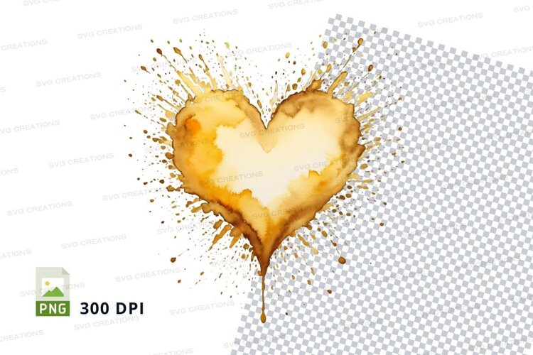 Watercolor heart splash example image 1