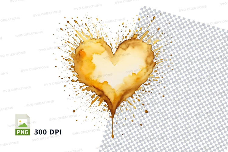 Watercolor heart splash