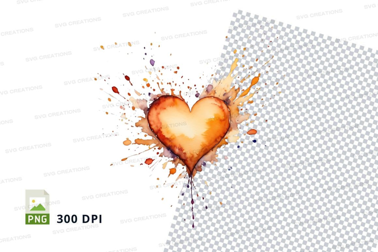 Watercolor heart splash
