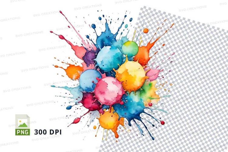 Colorful paint splatter