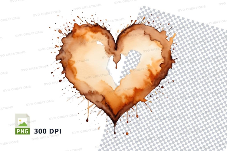 Coffee heart splash