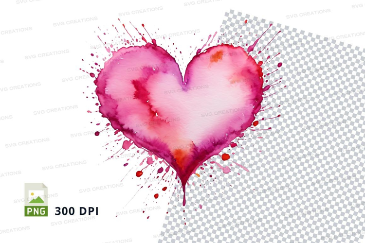 Watercolor heart splash