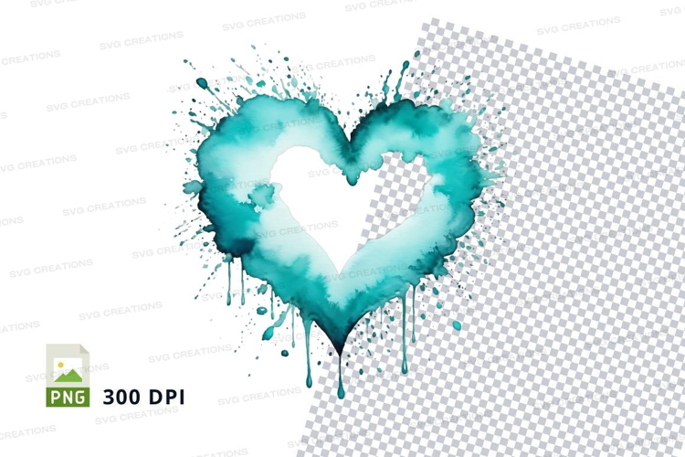 Turquoise heart splash