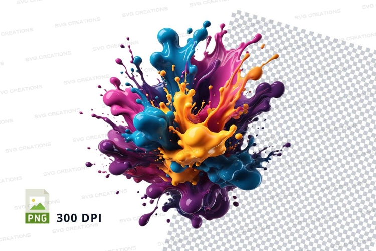 Colorful paint splatter