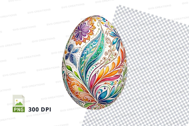 Colorful floral easter egg
