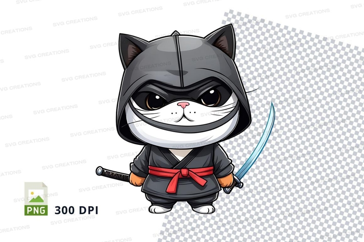 Ninja cat clipart