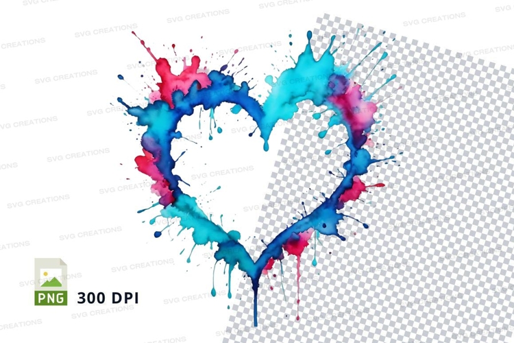 Colorful heart splash