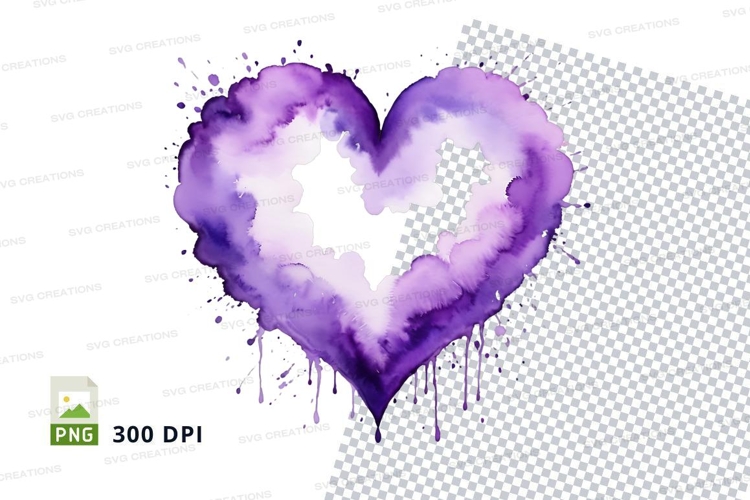 Purple heart splash