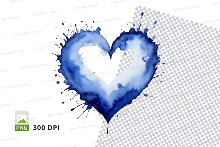 Blue heart splash