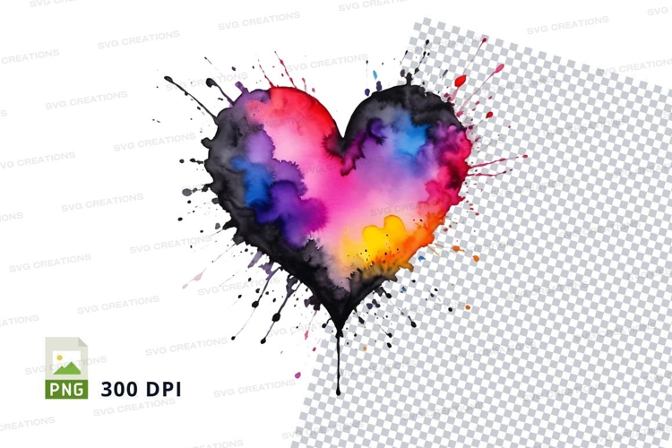 Colorful heart splash
