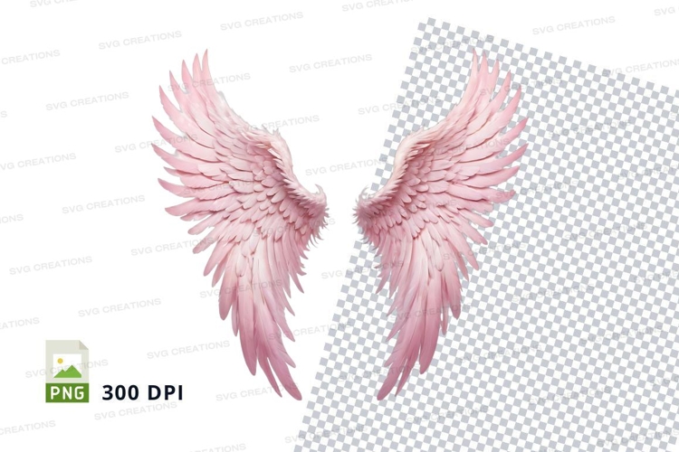 Pink angel wings clipart