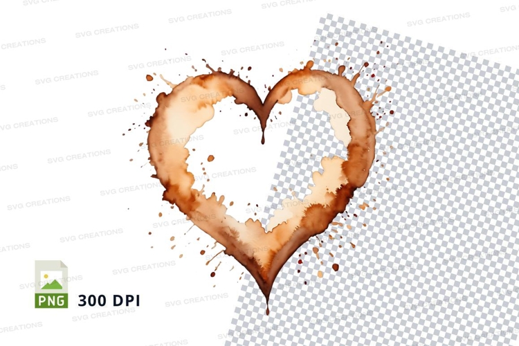 Coffee heart splash