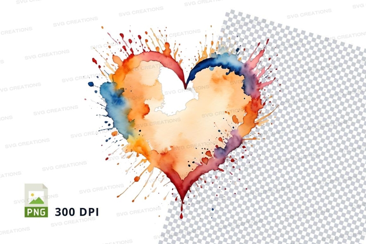 Colorful heart splash