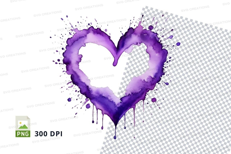 Purple heart splash