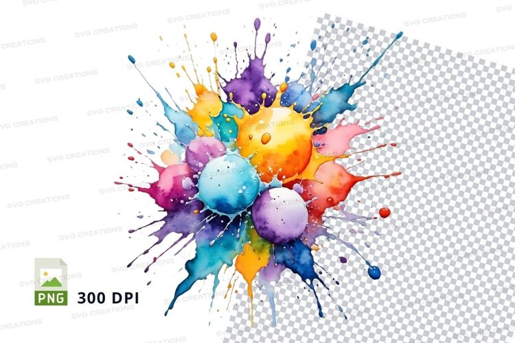 Colorful paint splatter example image 1