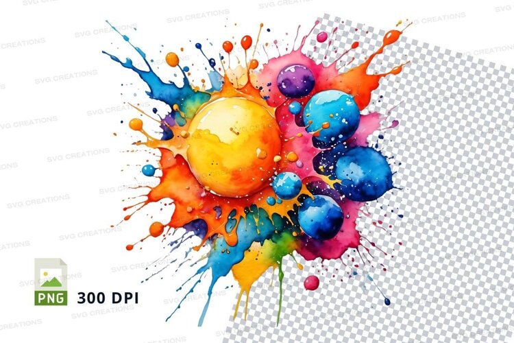 Colorful paint splatter example image 1