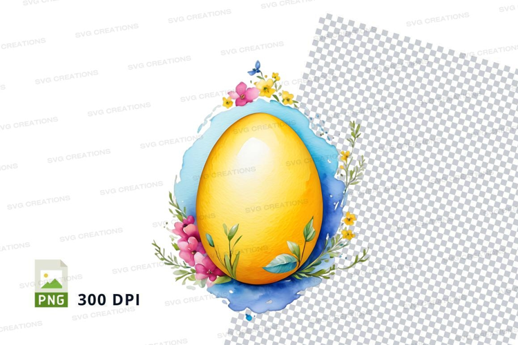Golden easter egg with floral decorations