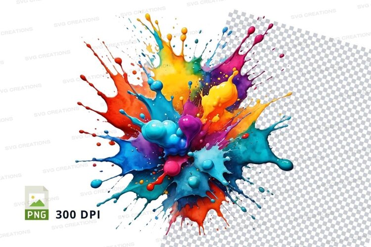 Colorful paint splatter example image 1