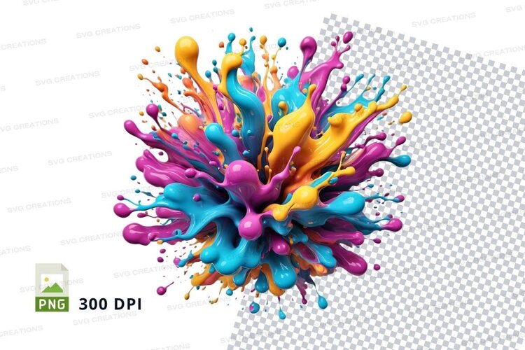 Colorful paint splash example image 1