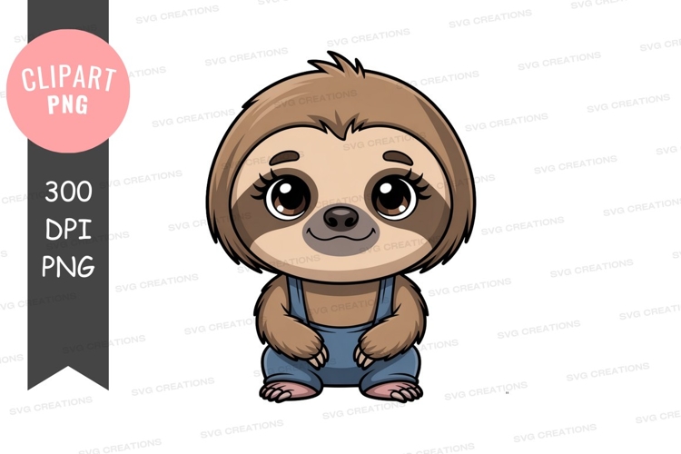 Cute Sloth Clipart Image 17