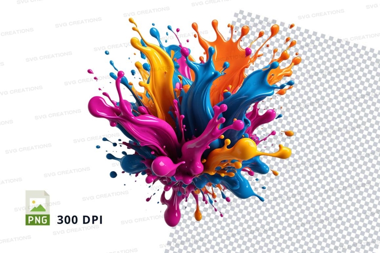 Colorful paint splash clipart png