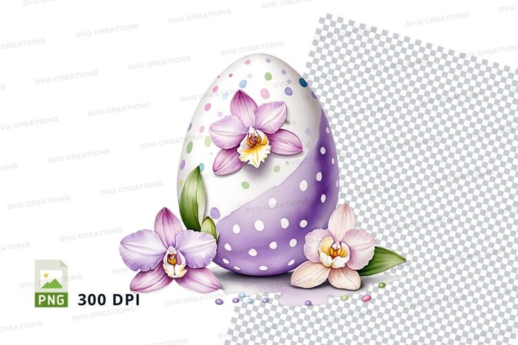 Decorative easter egg with floral design mockup example image 1