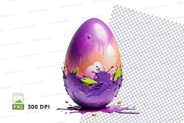 Purple cracked egg clipart png