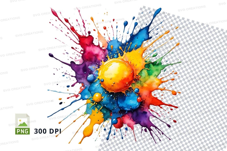 Colorful splash paint clipart png