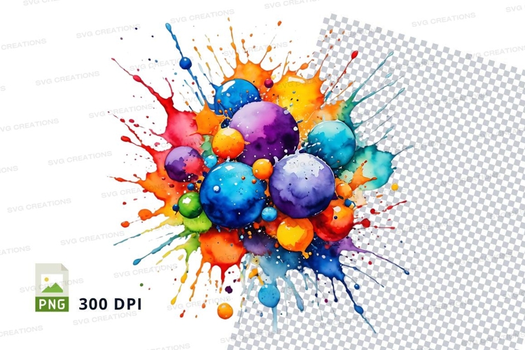 Colorful splash paint clipart png