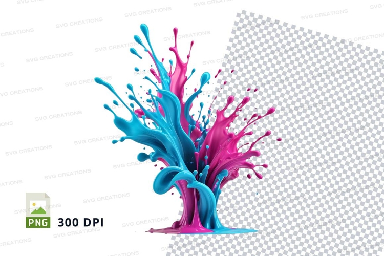Abstract paint splash tree clipart png