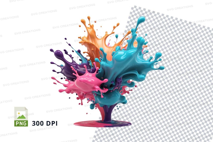 Colorful paint splash clipart png