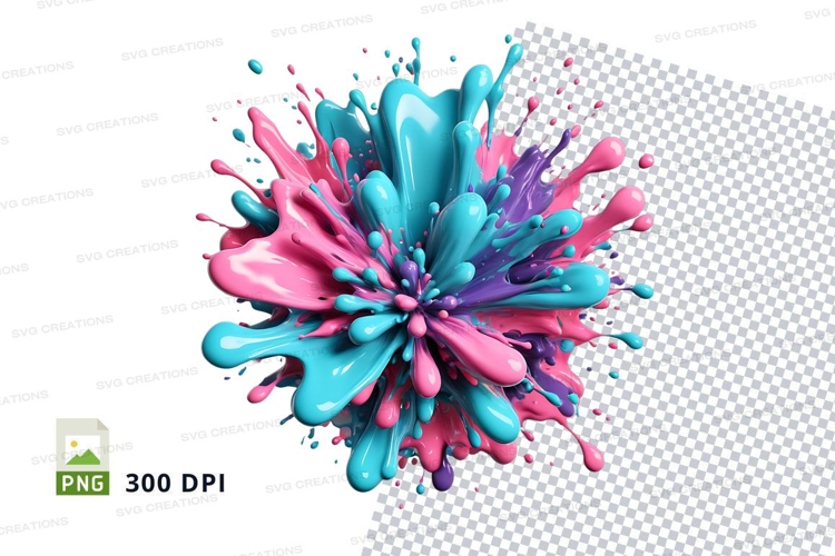 Colorful paint splatter clipart png