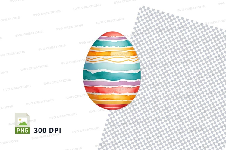 Colorful striped easter egg clipart png