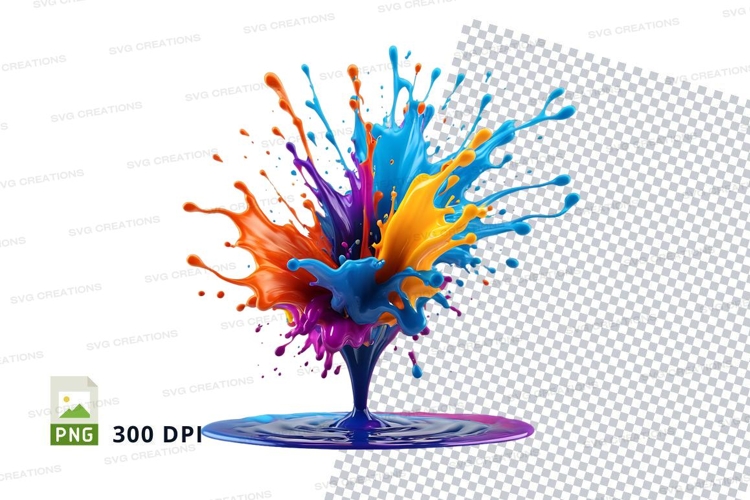 Colorful paint splatter clipart png