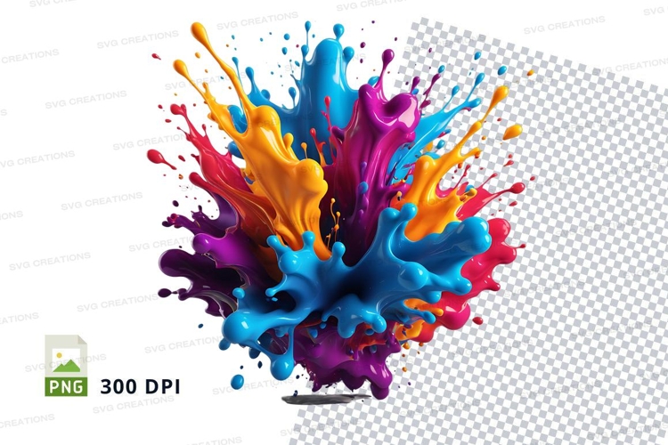 Colorful paint splash clipart png