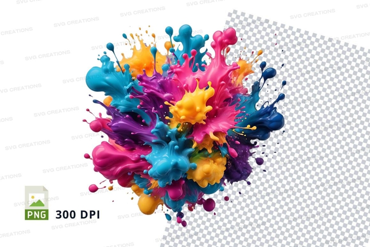 Colorful paint splash clipart png